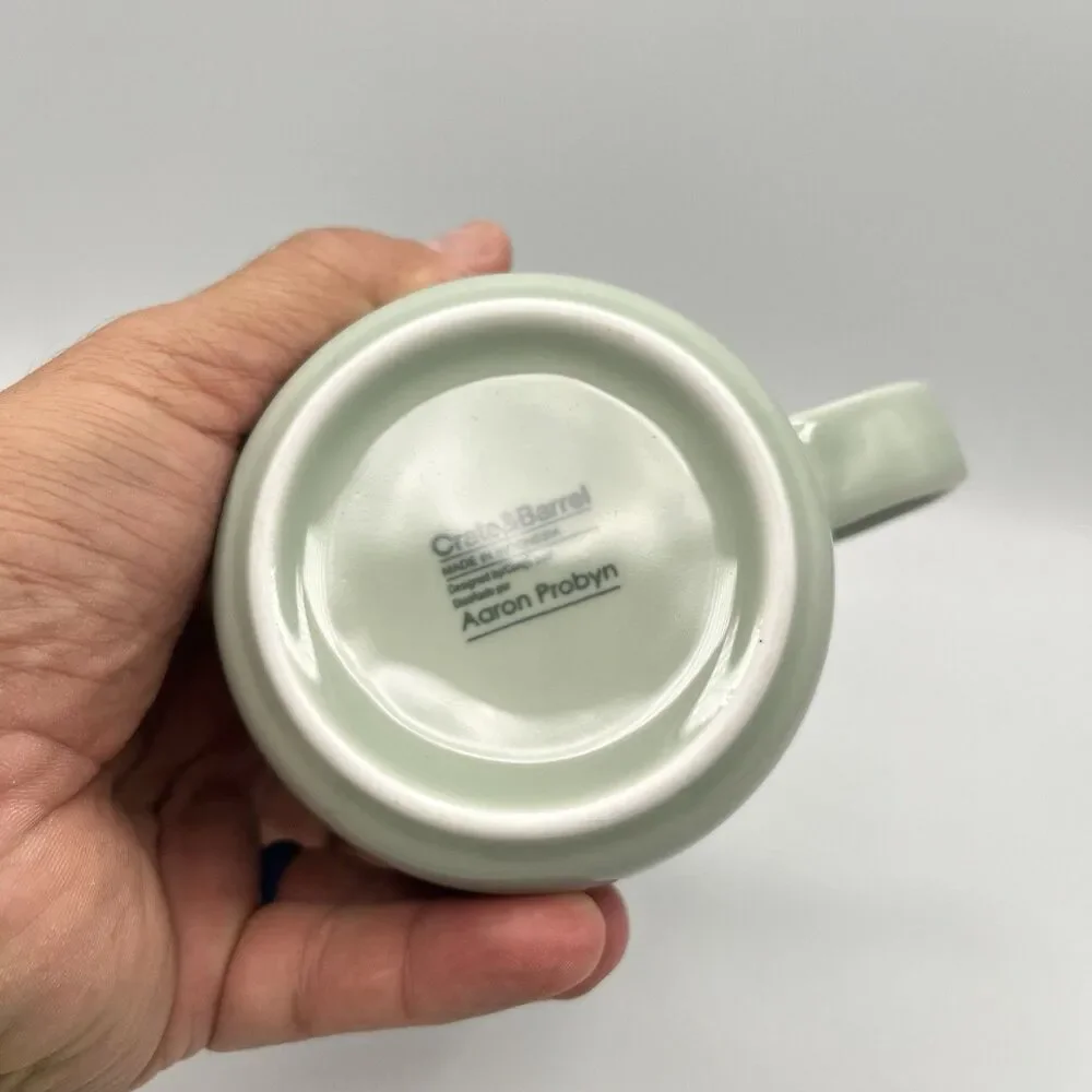 Crate & Barrel Aaron Probyn Hue Coffee Mug Light Green 12oz.